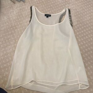 Topshop white and sequin top
